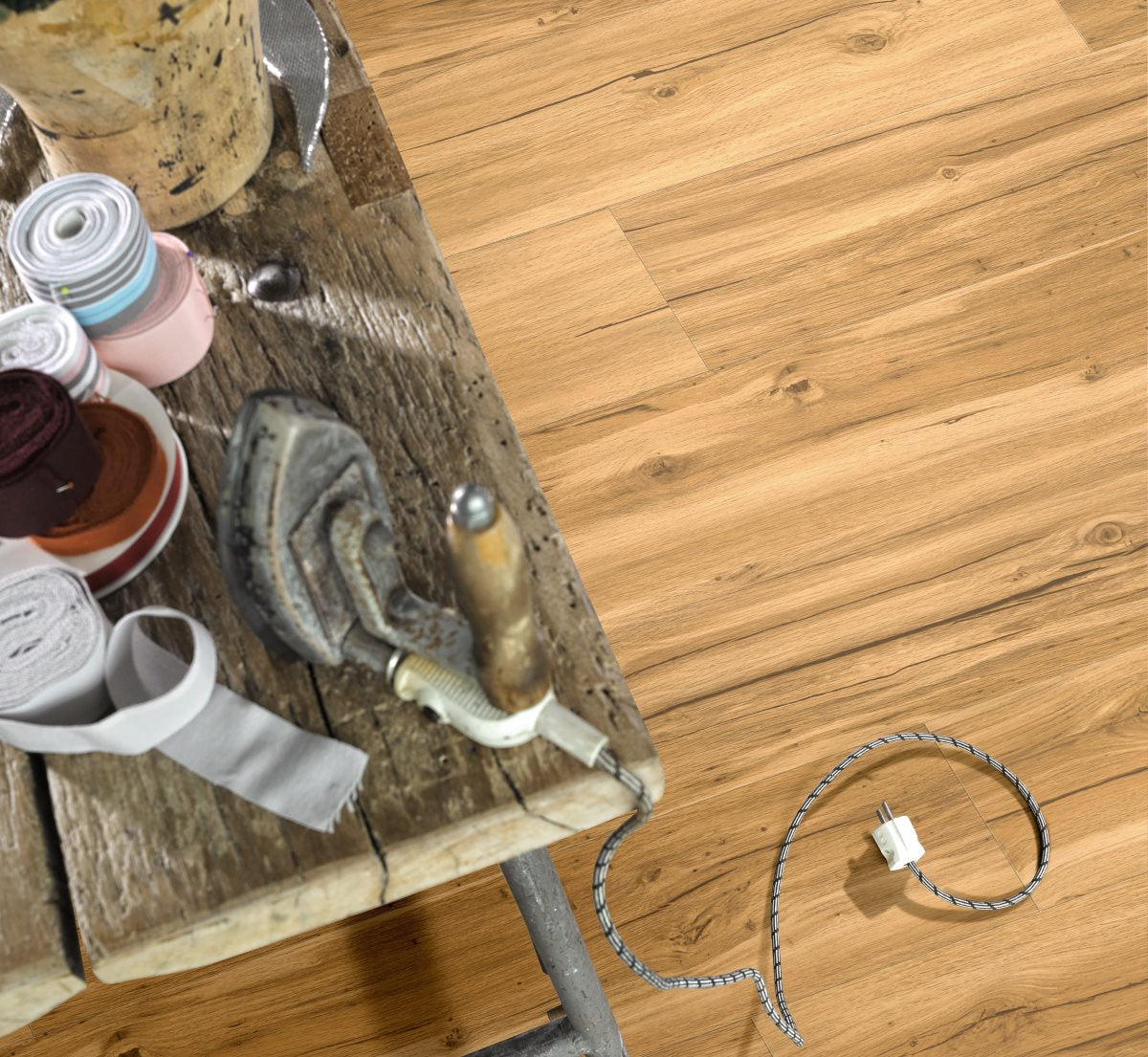 Designvloer Vinyl Basic 30 Eiken Memory natuur geborstelde str landhuisvloer