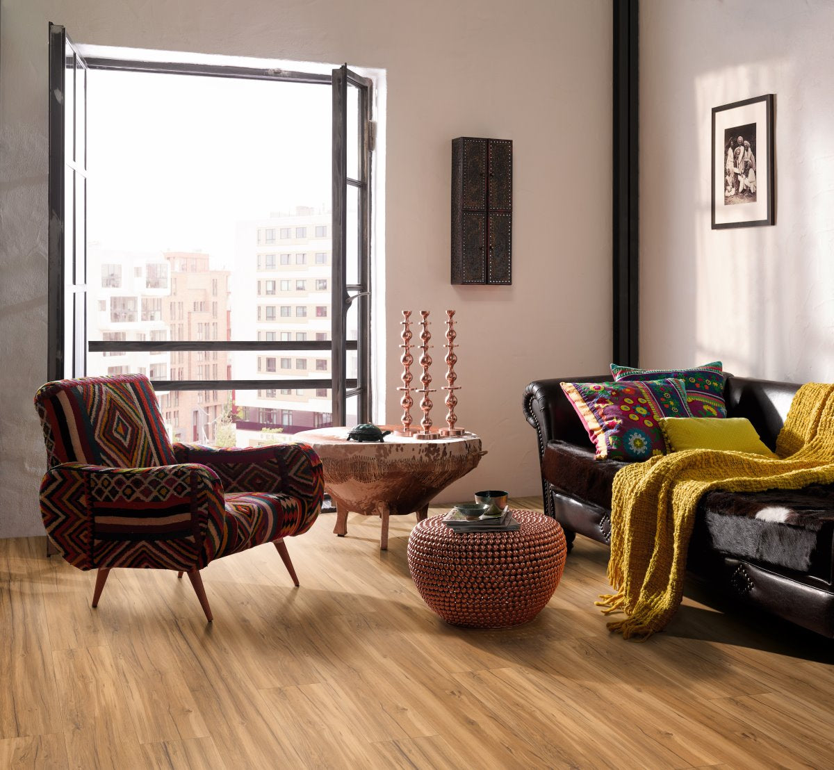 Designvloer Vinyl Basic 5.3 Eiken Memory natuur geborstelde str landhuis v-kant