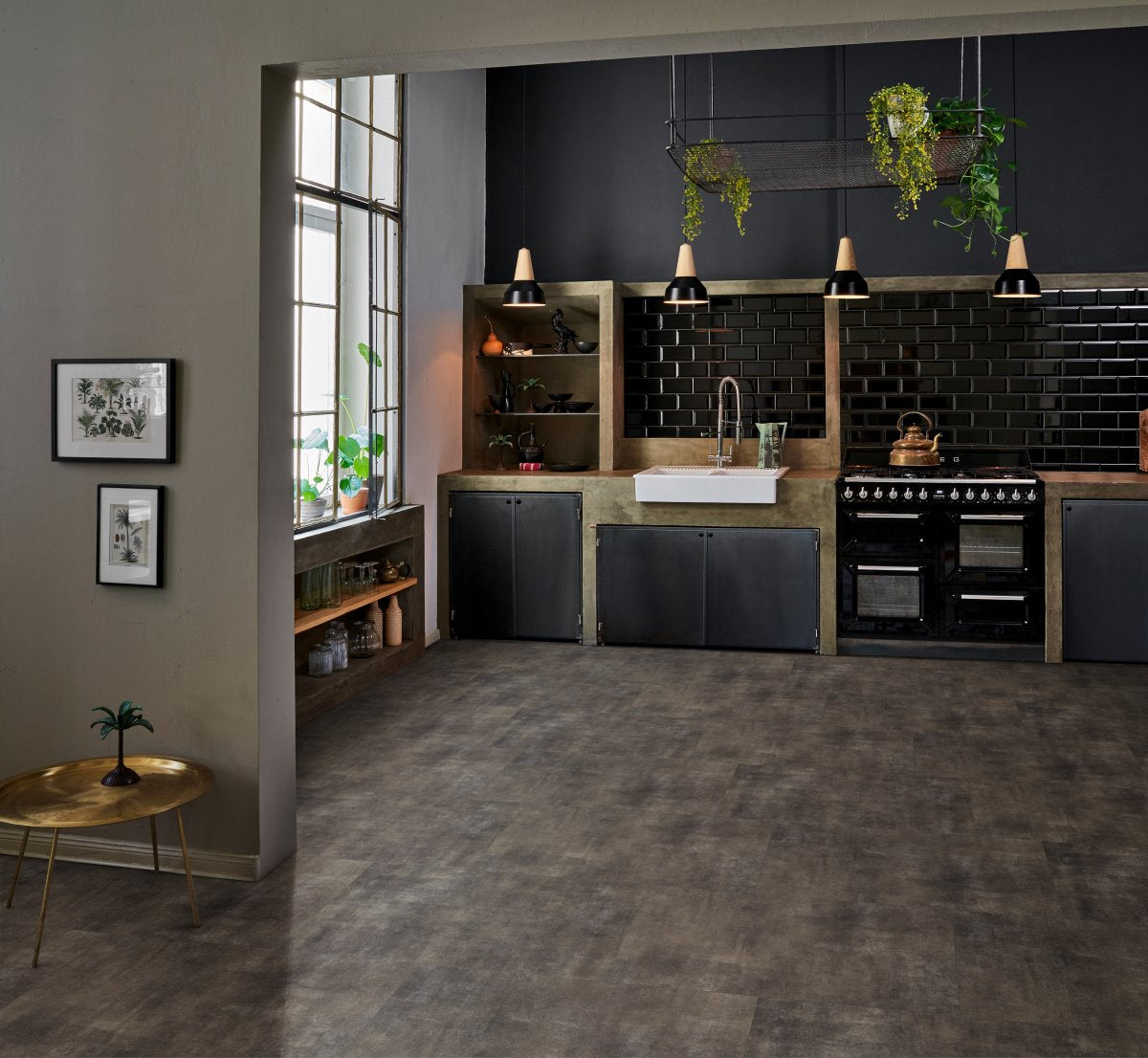 Designvloer Vinyl Trendtime 5 SPC mineraal zwart Mineraalstructu v-kant