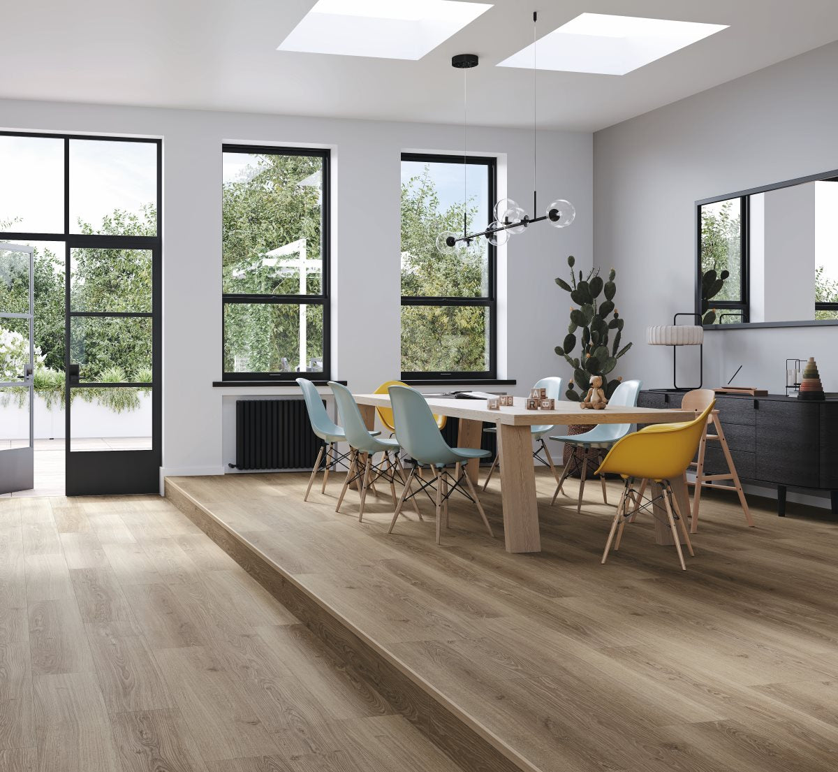 Laminaat Basic 600 Brede landhuisvloer Eiken Studiolin Macchiato Natuurmat str. landhuis v-kant