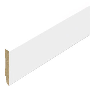 Stijlplint Wit gelakt model Blok - 12x120 mm 244 cm