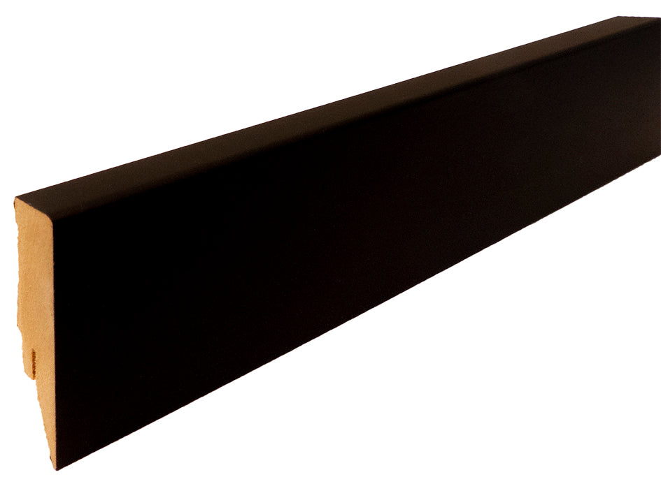 Stijlplint Zwart mat model Blok - 16x100x250 cm