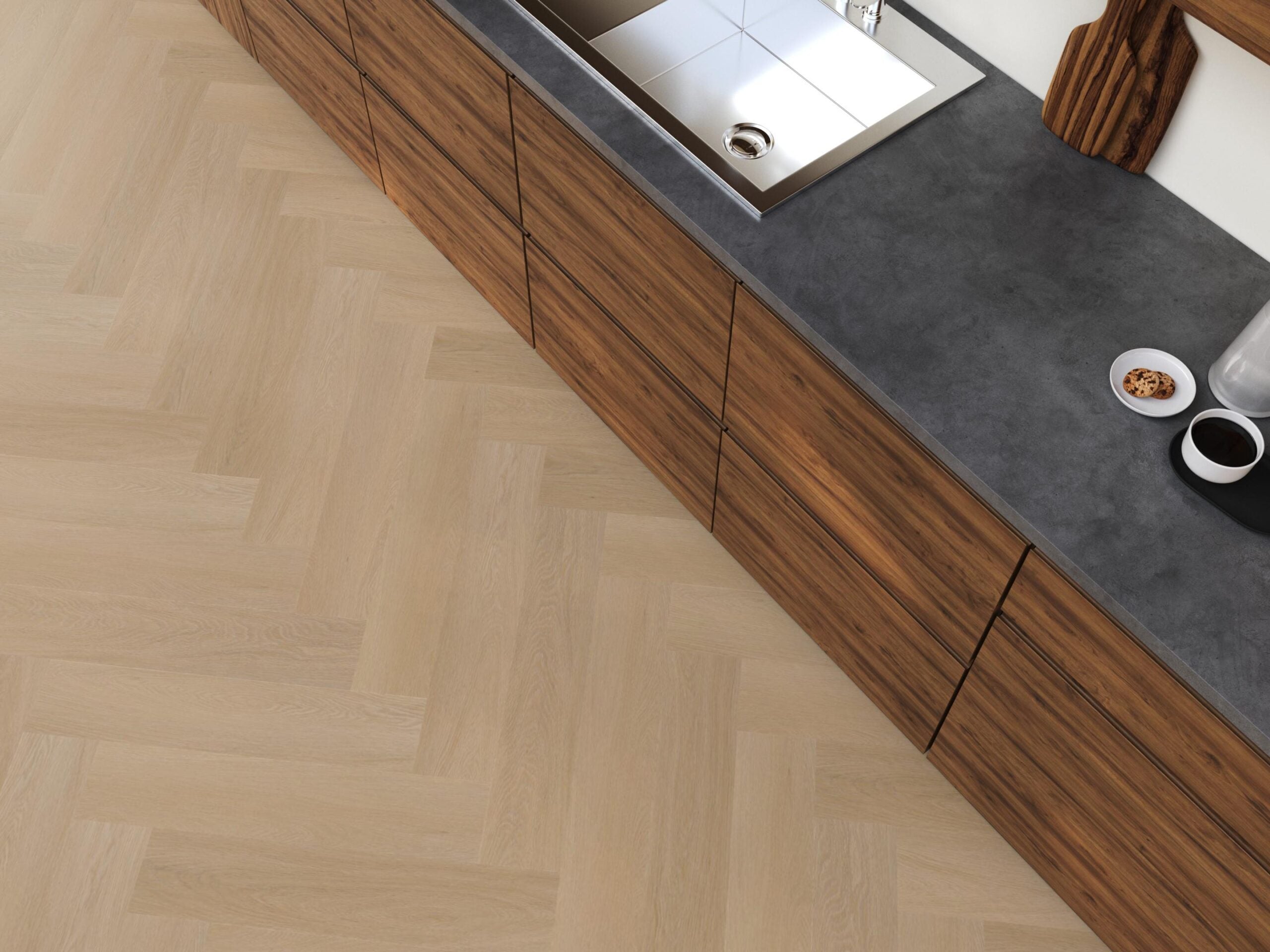Visgraat Plak PVC - Natuur Eiken