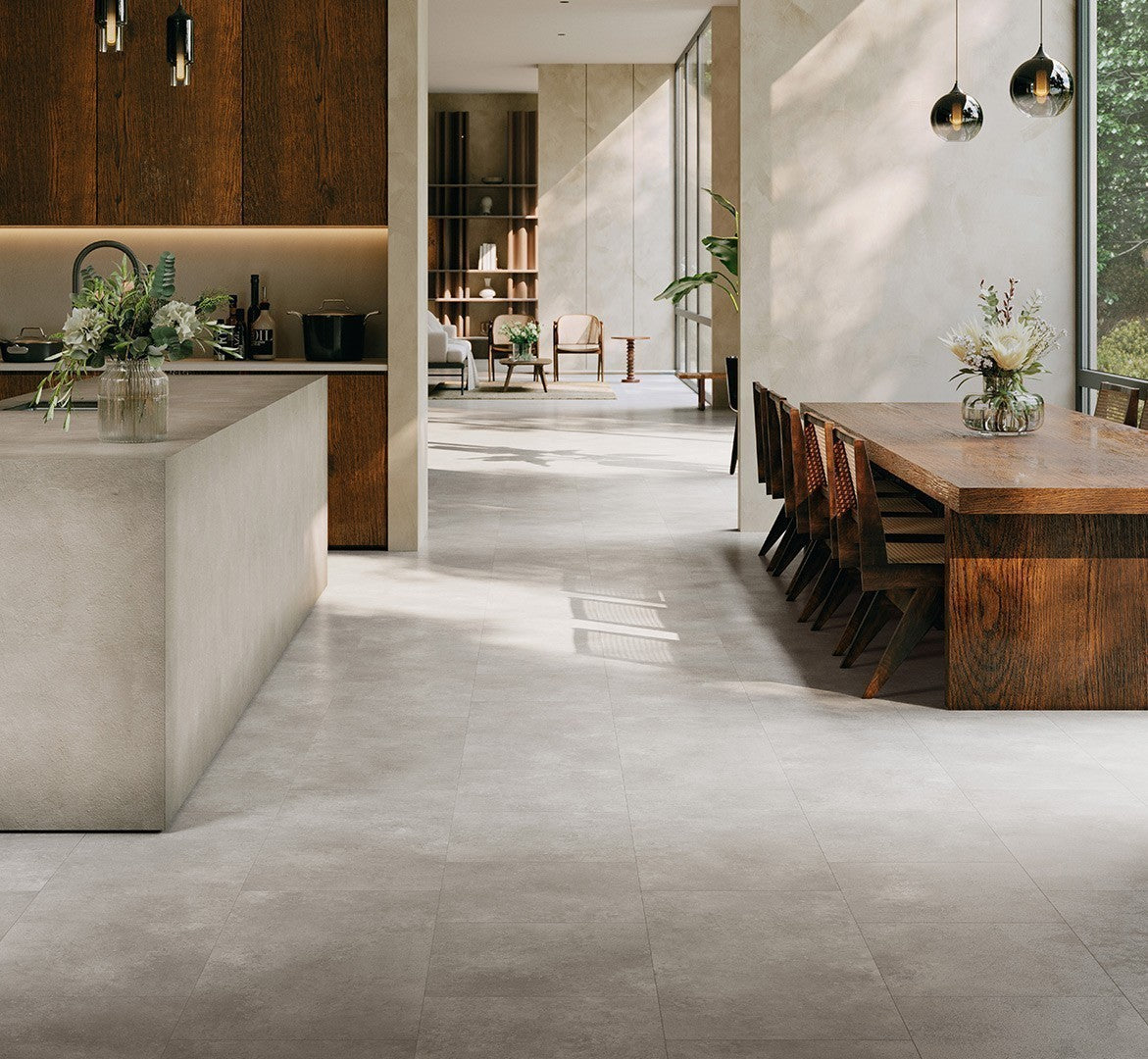 Designvloer Vinyl Trendtime 5 (Dryback) Stehen Trafalg. lichtgrijs Mineraalstructu v-kant