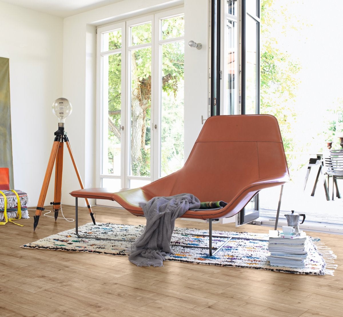 Laminaat Basic 400 eiken geschuurd zijdemat.struc landh.mini.kant