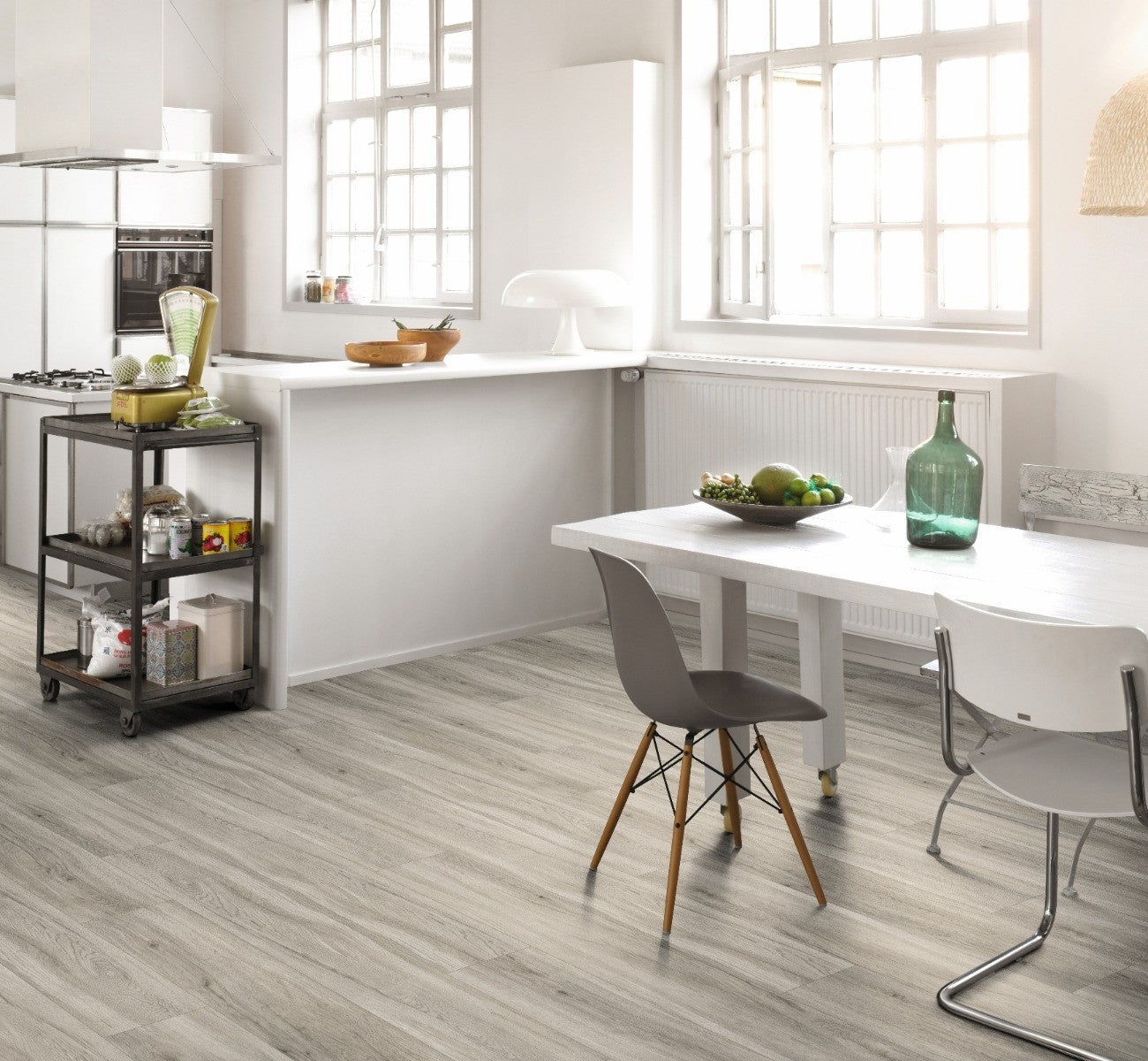 Designvloer Vinyl Basic 30 eiken pastelgrijs houtstr landhuisvloer