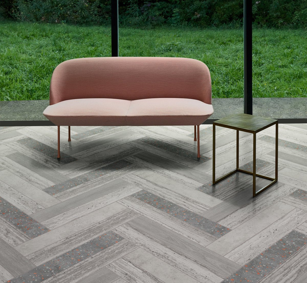 Laminaat Open Frameworks Hadi Teherani New Travertine stenenstructuur v-kant