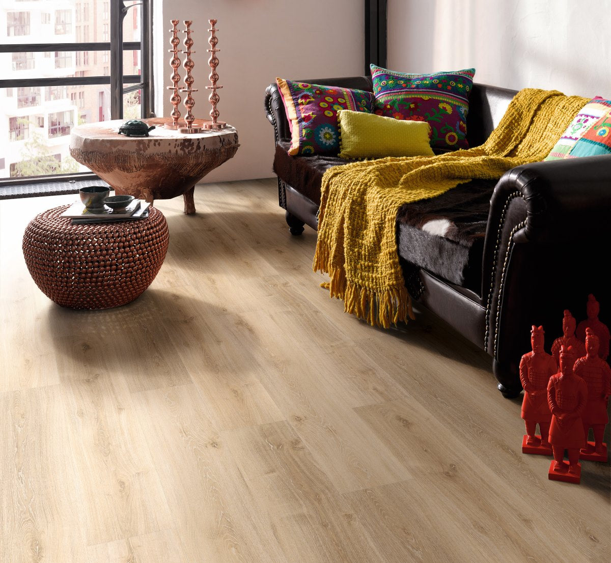 Designvloer Vinyl Basic 5.3 Royal Eiken licht gekalkt geborstelde str landhuis v-kant