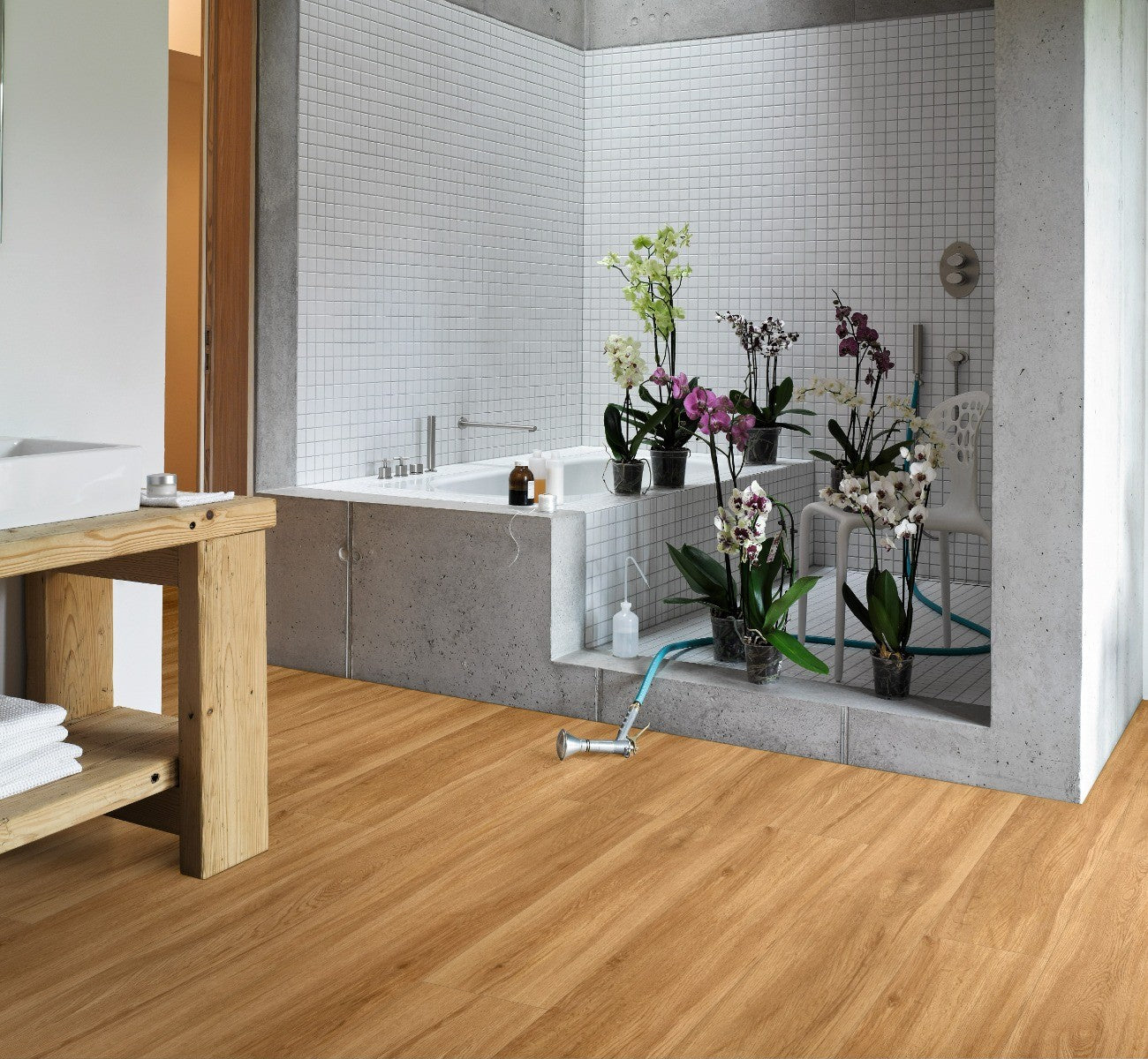 Designvloer Vinyl Basic 5.3 Eiken Sierra natuur geborstelde str landhuis v-kant