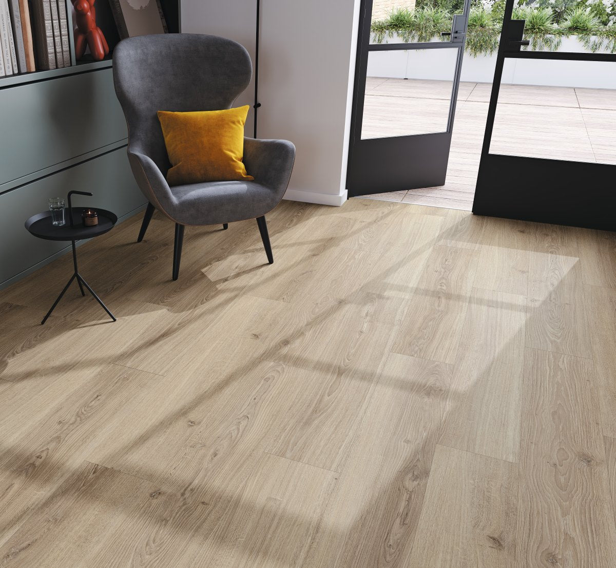 Laminaat Basic 600 Brede landhuisvloer Eiken Studiolin Macchiato Natuurmat str. landhuis v-kant