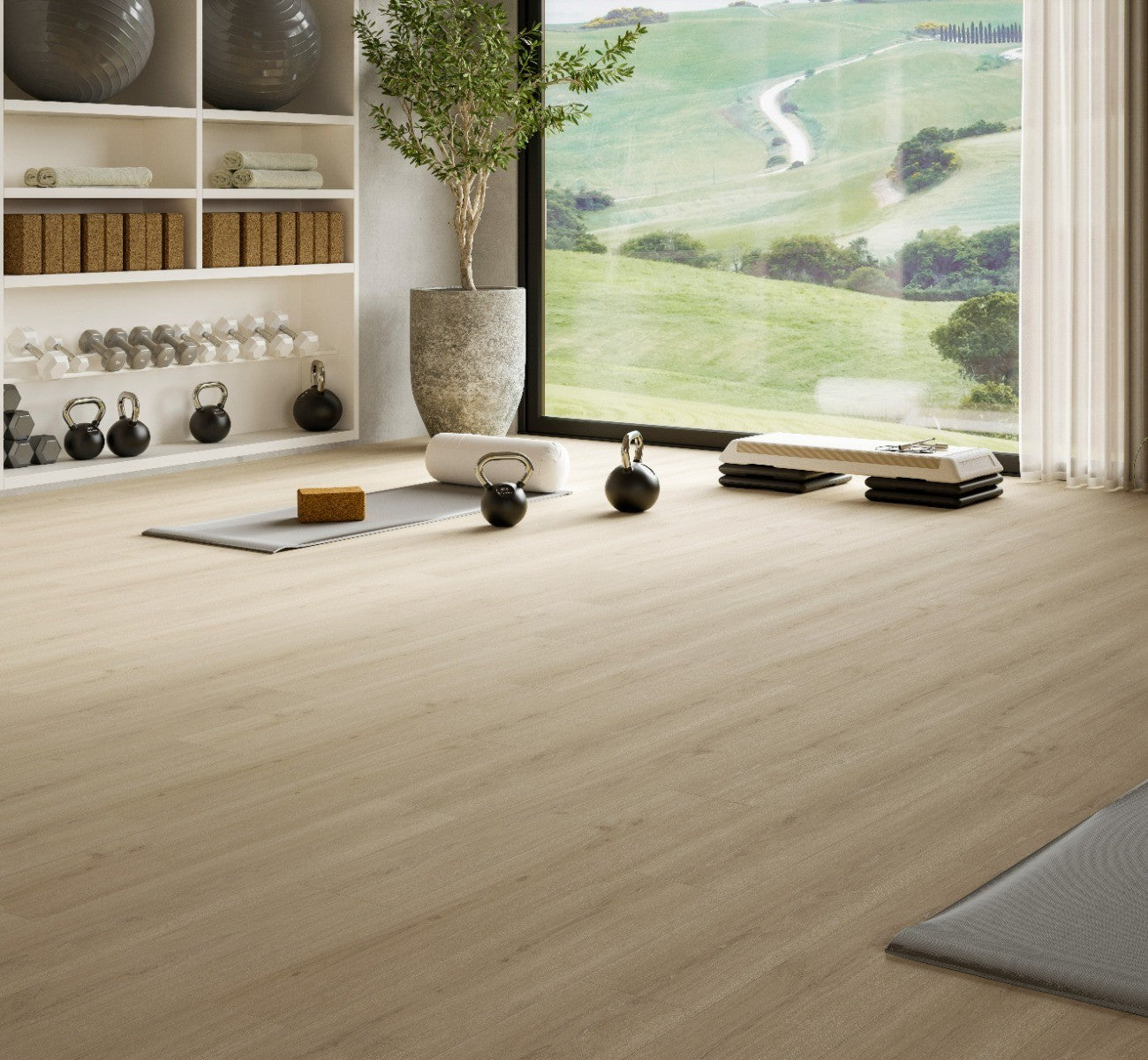 Designvloer Vinyl Basic 5.3 Eiken Regent beige Eleganz struc. landhuis v-kant