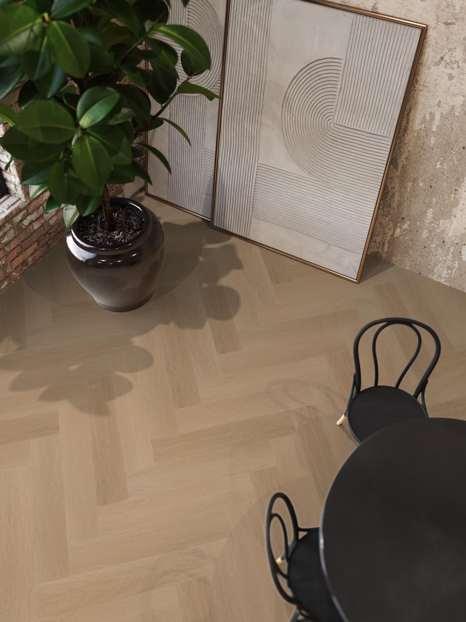 Visgraat Plak PVC - Donker Eiken